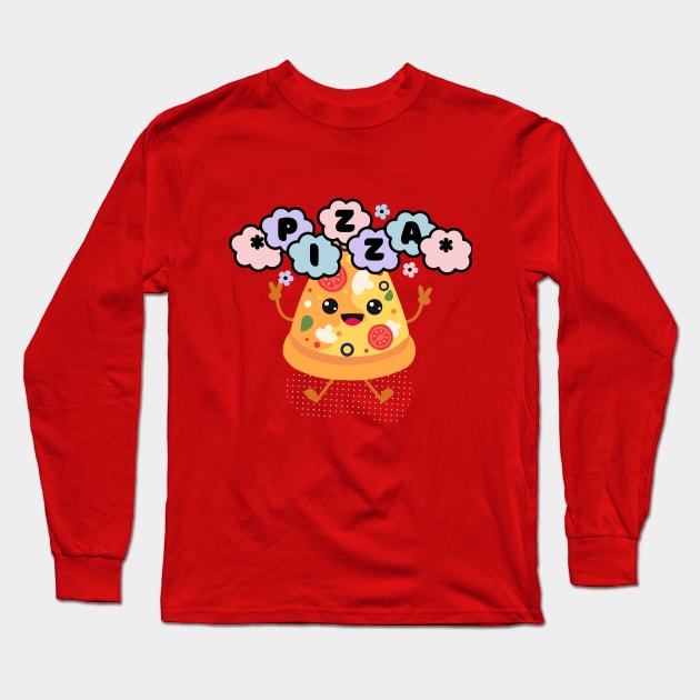 PIzza Lovers- Cute Pizza Long Sleeve T-Shirt by RealNakama